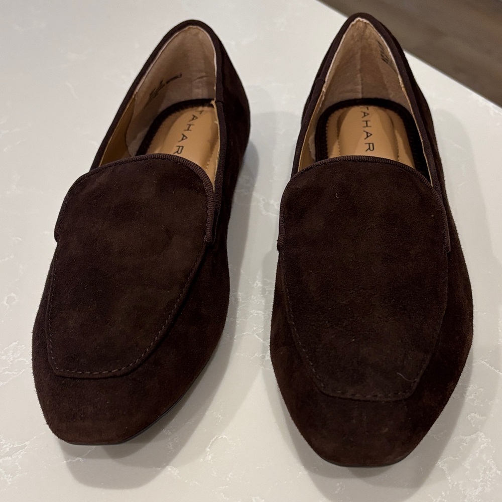 Tahari Women's Dark Brown Suede Loafers